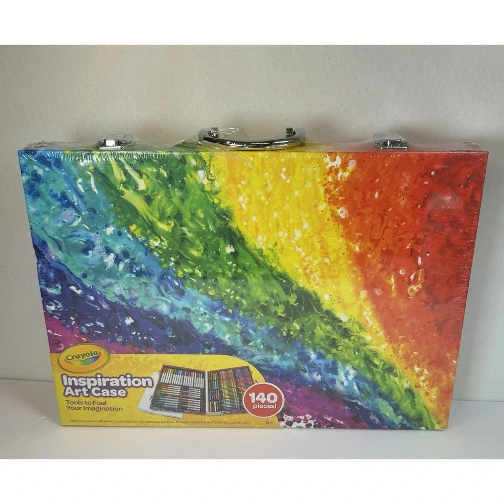 NEW Crayola 140 Piece Art Set Rainbow Case Markers Crayons Pencils Paint‎ 2016